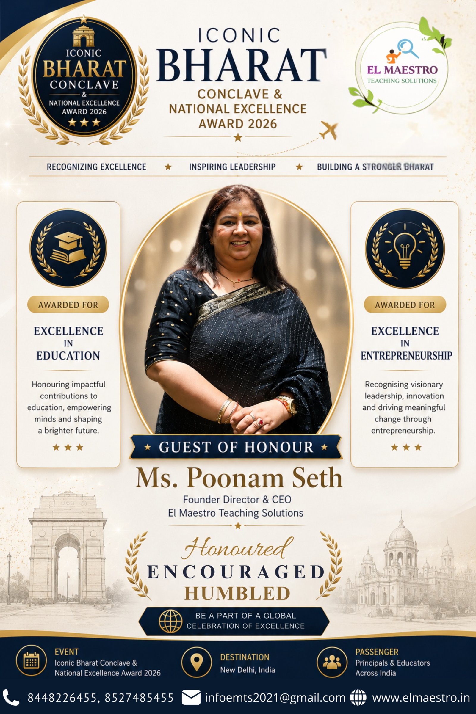 Honoured at the Iconic Bharat Conclave & National Excellence Award 2026